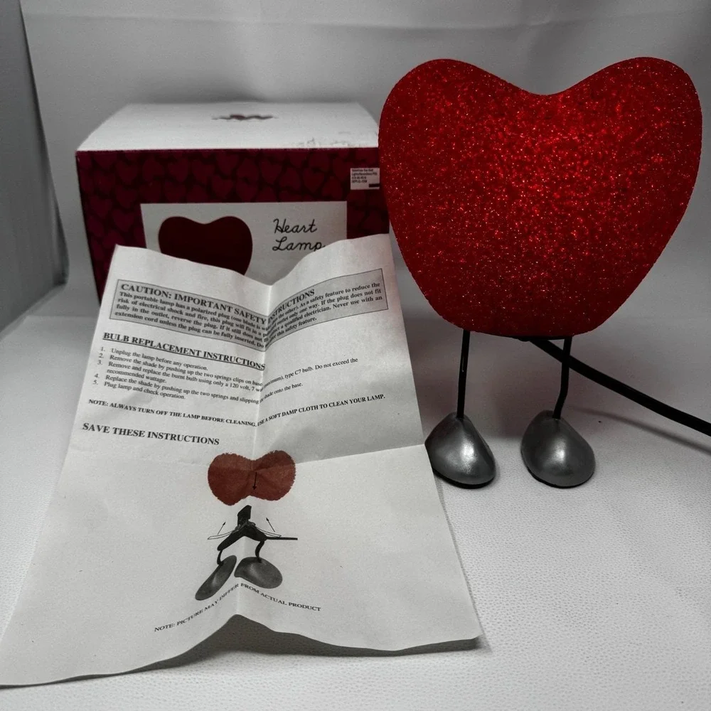 Target 2002 Heart Lamp Red Glitter Y2K Valentine Novelty Light Works Instruction